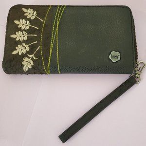 Haiku Brown  Distressed Leather Wallet/Wristlet